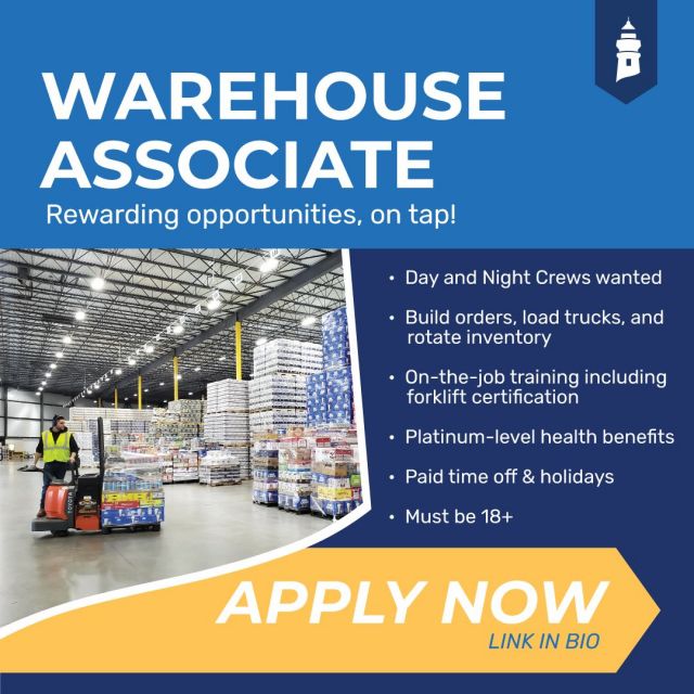 Our warehouse is stacked high with products, and we need YOU to help get it all packed and shipped off to accounts! Join our team and start your career in the beer industry. 

Apply online or each out to us today:
• Click on the link in our bio and select "JOIN OUR TEAM"
• Email careers@lknife.com