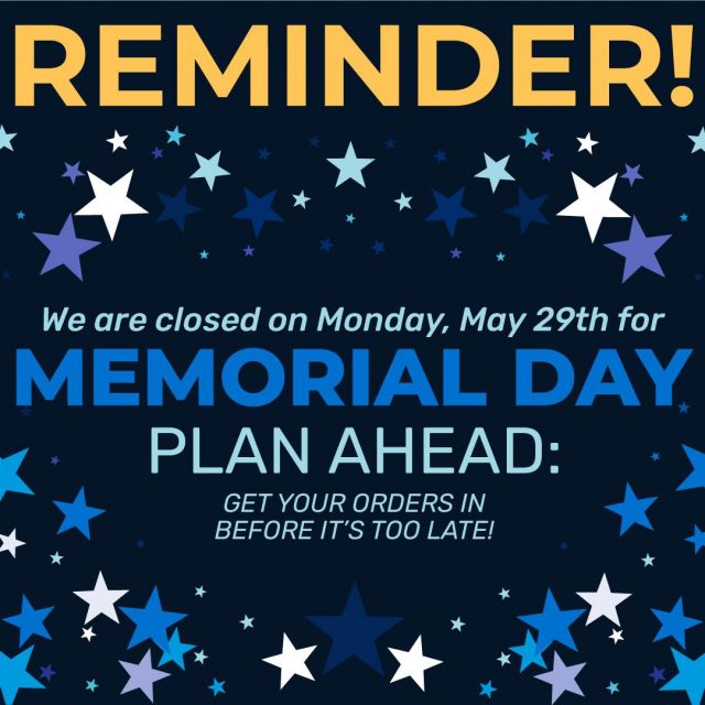 ⚠REMINDER!!!

Don't forget that this week is your LAST CHANCE to get your orders in to secure delivery before Memorial Day. Talk to your sales rep today, or log onto Retailer Portal (link in bio) to get ready for the unofficial kick-off to the summer season.